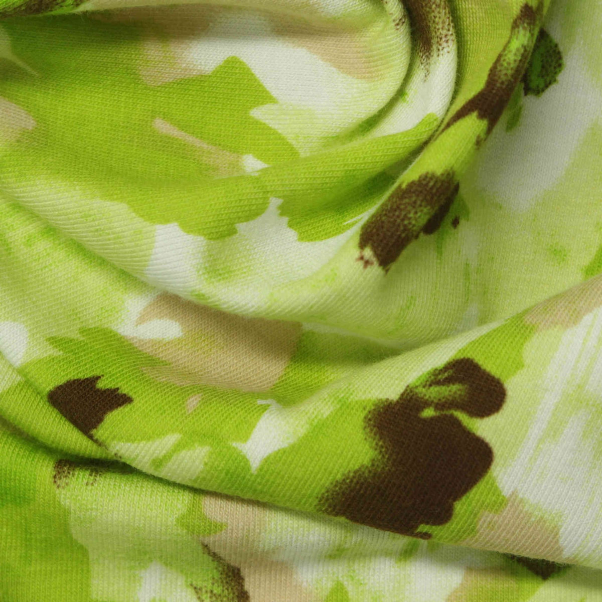 Green Abstract Jersey Knit, Cotton, 170 gsm