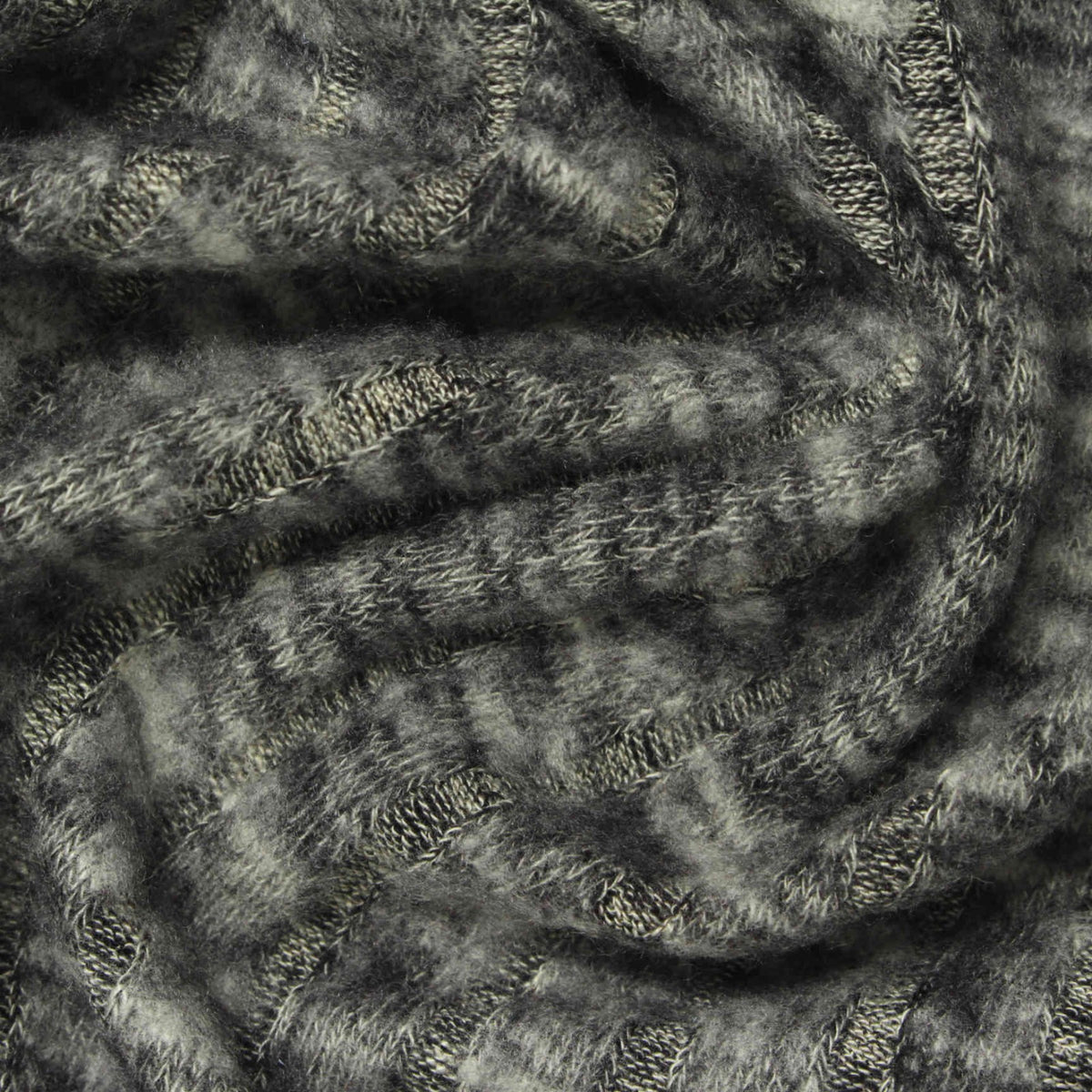 Grey Textured Jacquard, Viscose-Poly