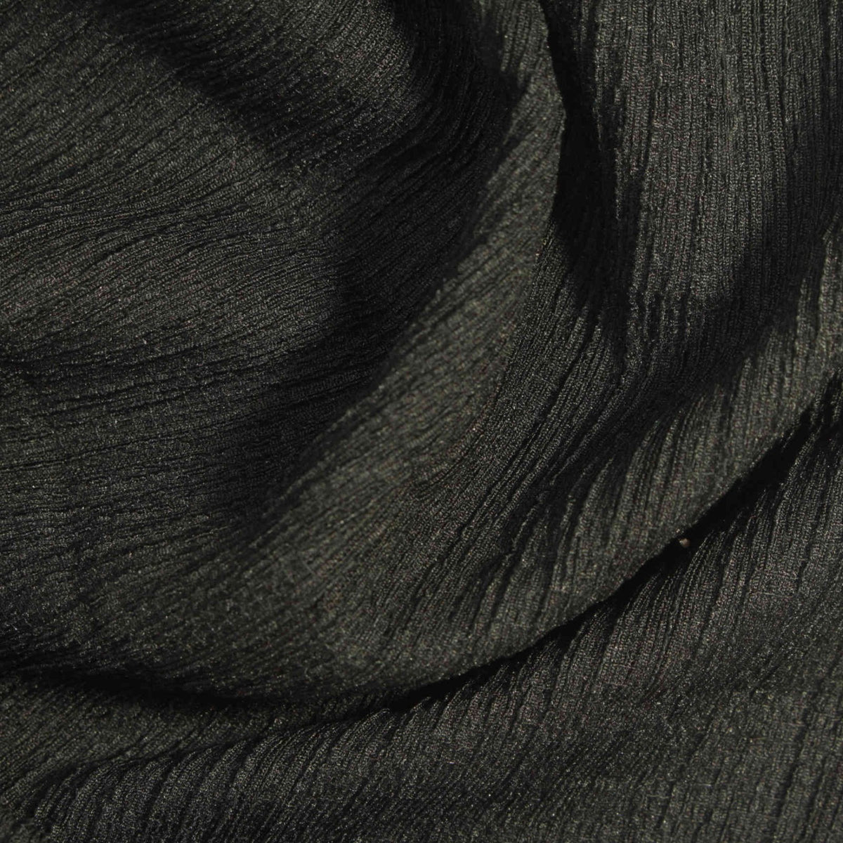 Black Crinkled Crepe, Polyester