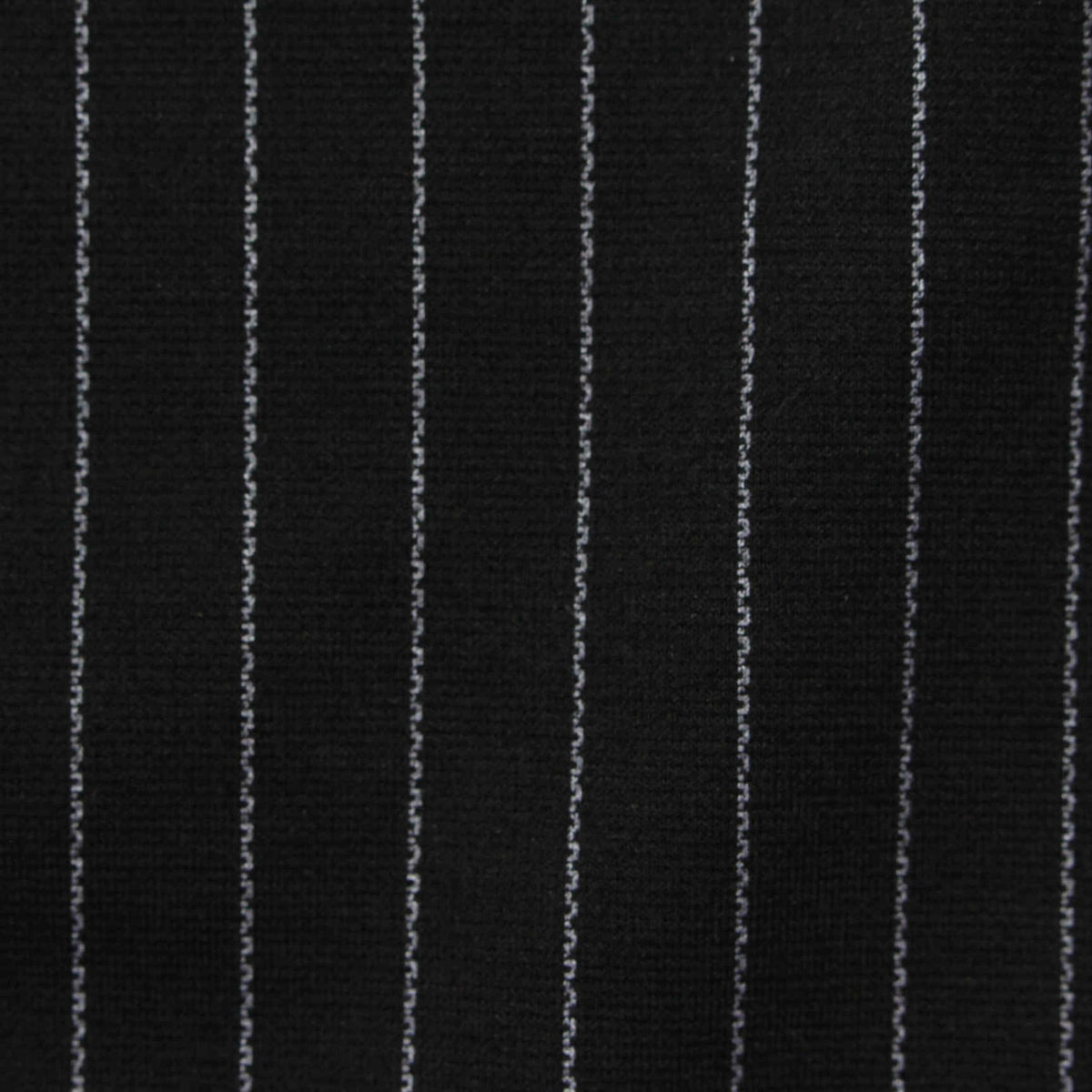 White Vertical-Pinstripe Ponte Knit, Polyester, 310 gsm