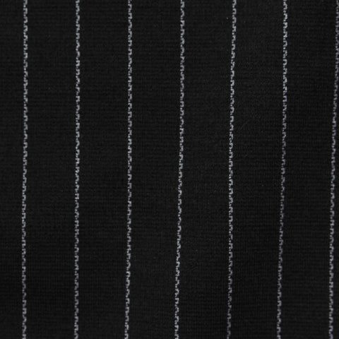White Vertical-Pinstripe Ponte Knit, Polyester, 310 gsm