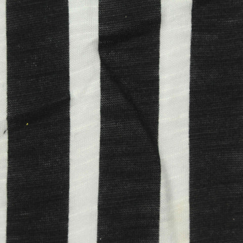 Black Vertical-Stripe Jersey Knit, Poly-Viscose, 180 gsm