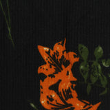 Orange Floral Rib Knit, Polyester