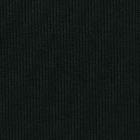 Cotton Polyester Rib Knit Fabric, 378 gsm — Black