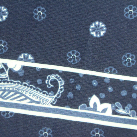 Navy Flowers Poplin, Cotton
