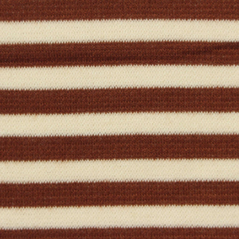 Brown Horizontal-Stripe Knit, Polyester, 330 gsm