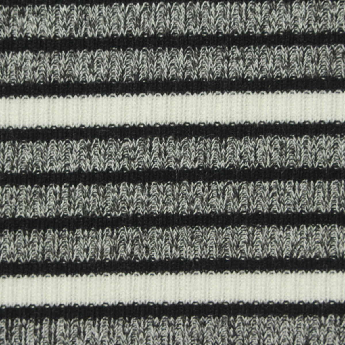 Black Horizontal-Stripe Rib Knit, Viscose-Poly, 200 gsm