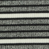 Black Horizontal-Stripe Rib Knit, Viscose-Poly