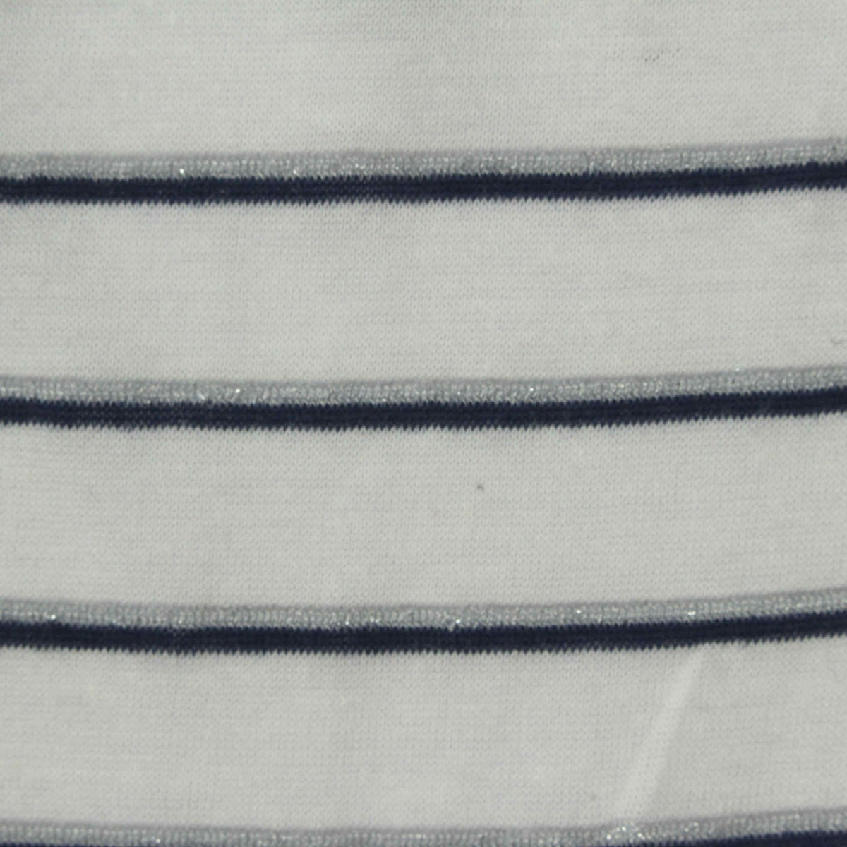 Navy Horizontal-Stripe Knit, Polyester, 115 gsm