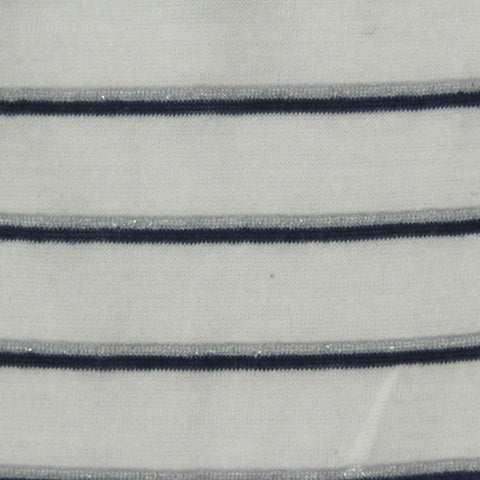 Navy Horizontal-Stripe Knit, Polyester, 115 gsm