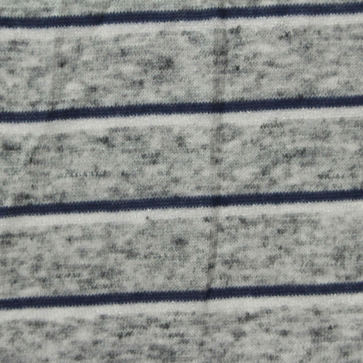 Dark Blue Horizontal-Stripe Jersey Knit, Polyester, 114 gsm