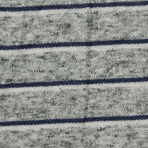 Dark Blue Horizontal-Stripe Jersey Knit, Polyester, 114 gsm