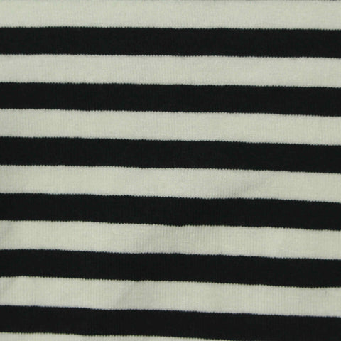 Black Horizontal-Stripe Knit, Viscose, 270 gsm
