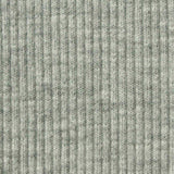 Heather Cotton Polyester Stretch Rib Knit Fabric, 435 gsm, 132 cm — Grey — texture