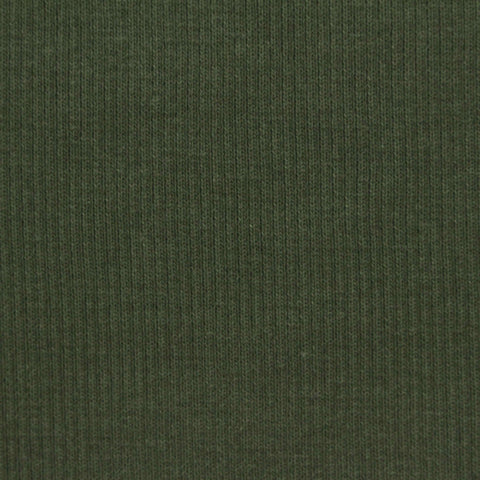 Cotton Polyester Stretch Rib Knit Fabric, 425 gsm, 125 cm — Green