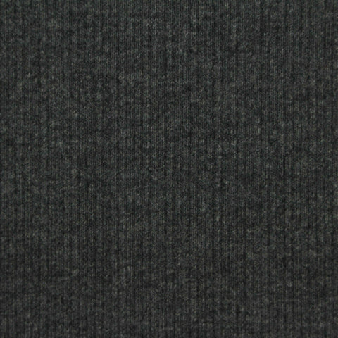 Dark Grey Marl Rib Knit, Cotton-Poly, 450 gsm