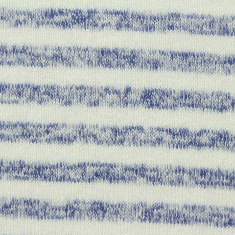 White Marled-Stripe Chunky Knit, Viscose-Poly