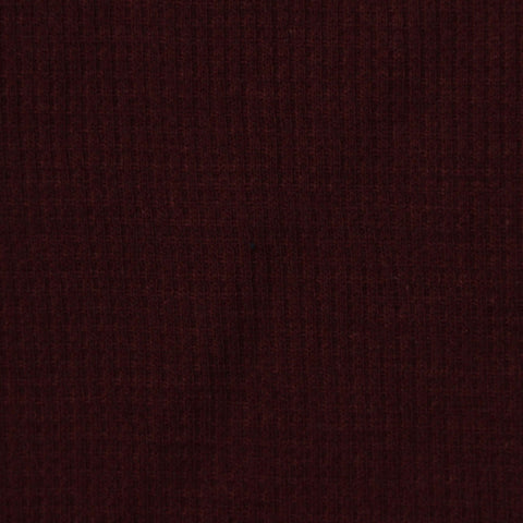 Dark Red Marl Waffle Knit, Cotton-Poly