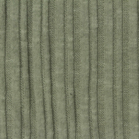 Brushed Polyester Viscose Stretch Rib Knit Fabric, 268 gsm, 157 cm — Green