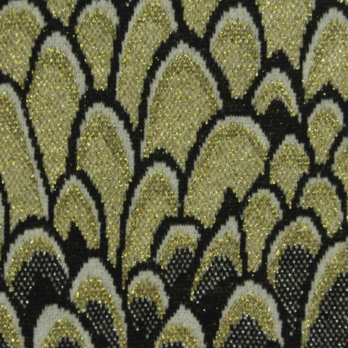 Black Glitter Jacquard, Poly-Metallic, 300 gsm