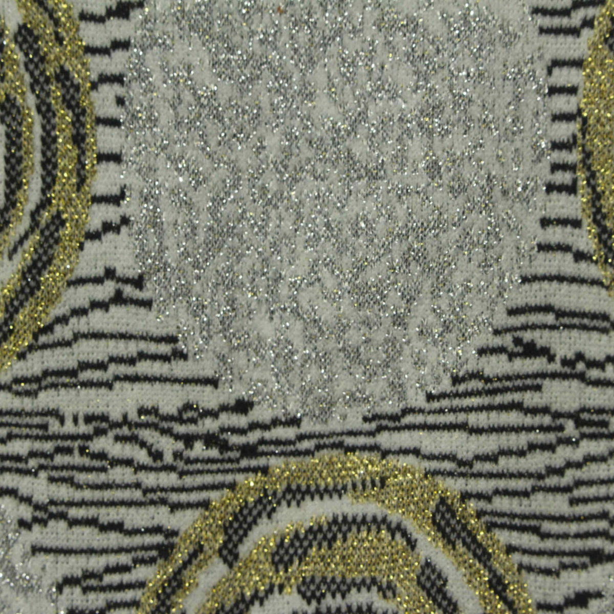 Black Glitter Jacquard, Poly-Metallic, 250 gsm