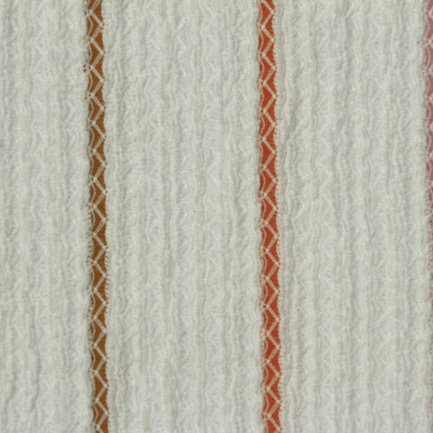 White Vertical-Stripe Crepe, Polyester, 150 gsm