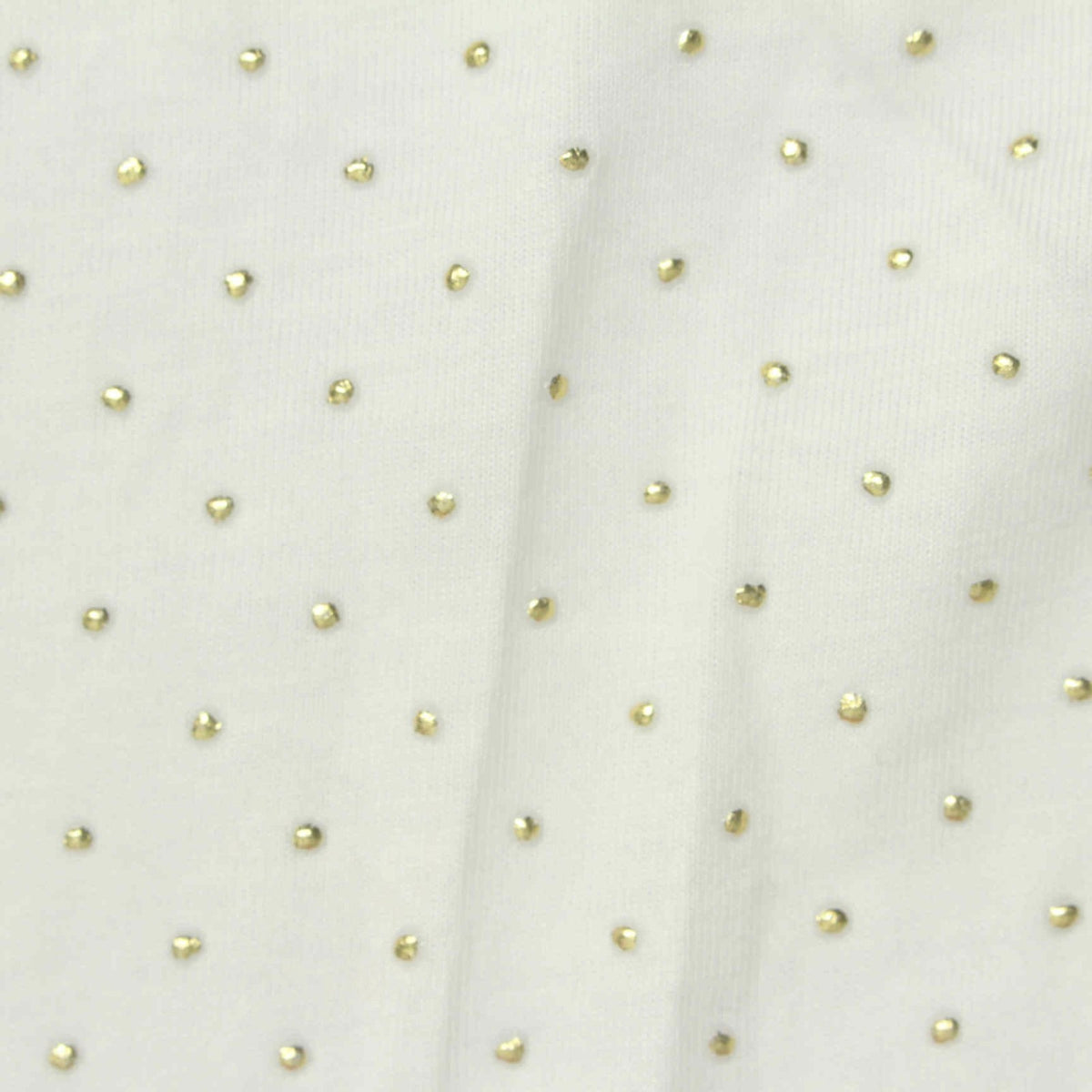 Gold Dots Jersey Knit, Cotton-Poly
