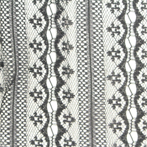 Black Geometric Lace, Nylon