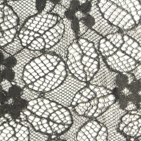 Black Floral Lace, Cotton-Nylon, 140 cm, ref EF-243119