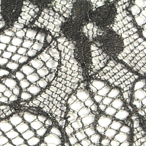 Black Floral Lace, Cotton-Nylon, 140 cm, ref EF-243119