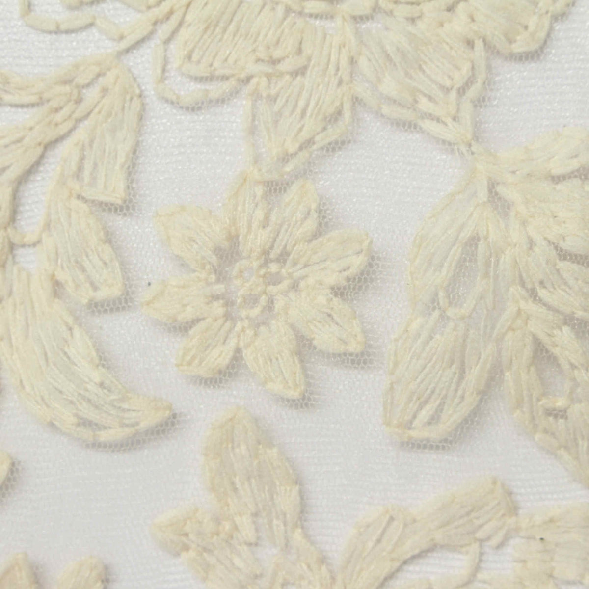 Cream Floral Milk Silk Knit, Nylon