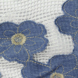 Blue Floral Knit, Cotton-Poly