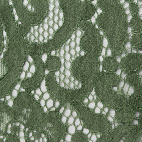 Olive Floral Lace, Cotton-Nylon