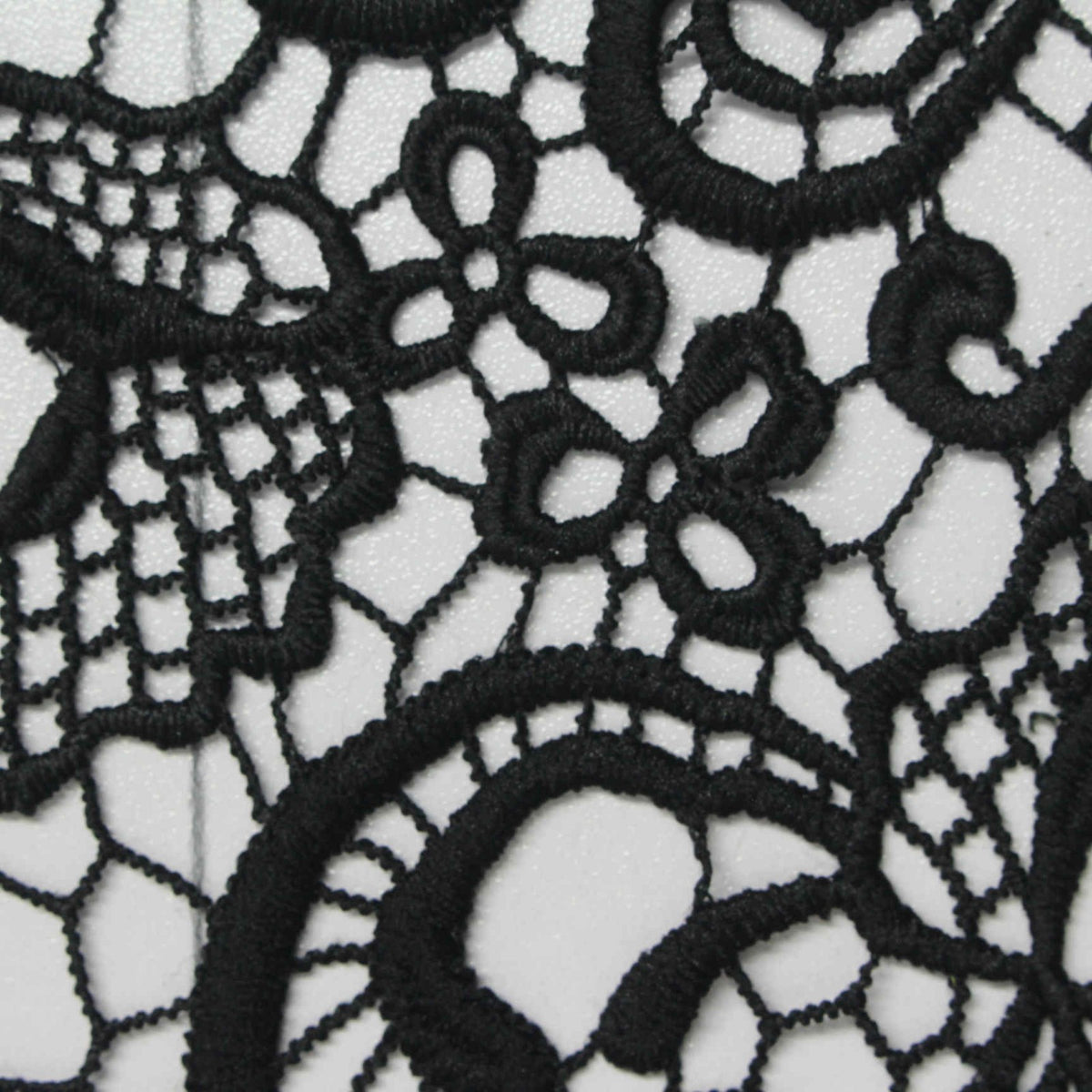 Black Floral Knit, Polyester, 100 cm