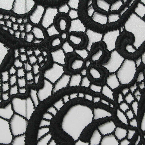 Black Floral Knit, Polyester, 100 cm