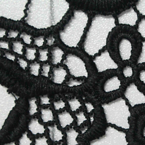 Black Floral Knit, Polyester, 100 cm