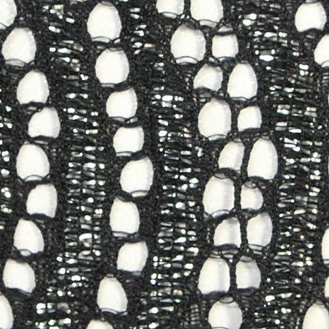 Black Openwork Lace, Nylon-Metallic