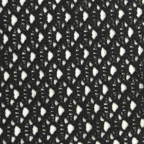 Black Openwork Knit, Poly-Cotton