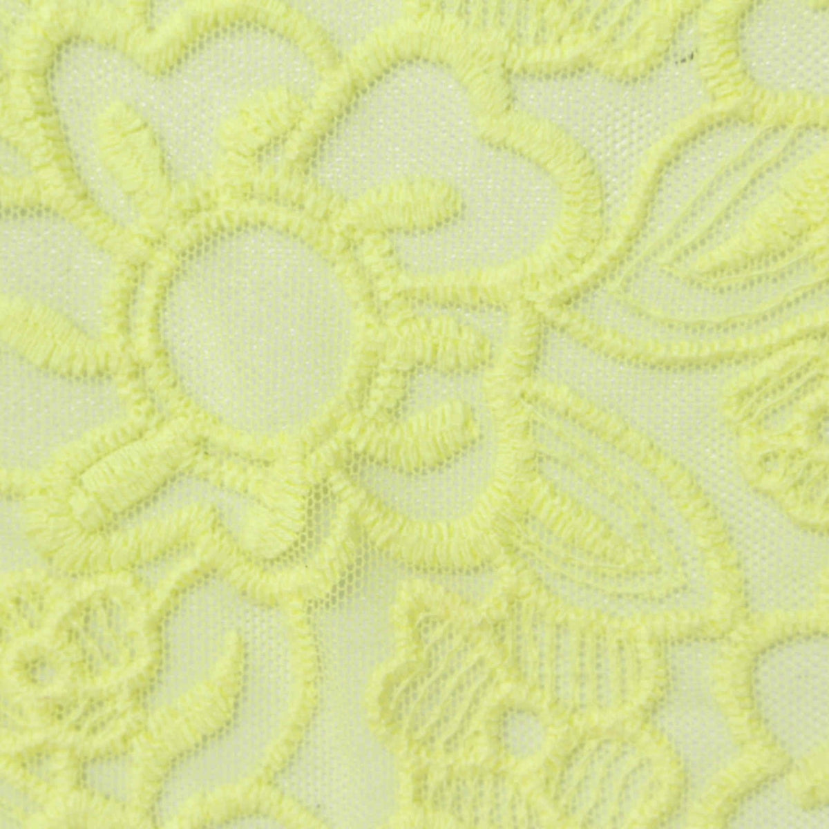 Yellow Floral Mesh, Cotton-Nylon