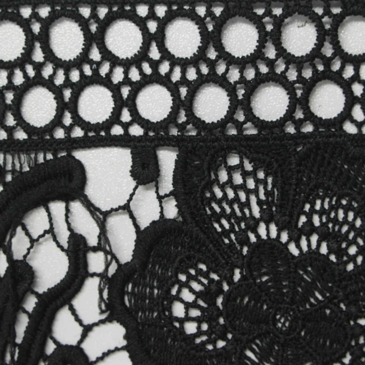 Black Floral Knit, Polyester, 65 cm
