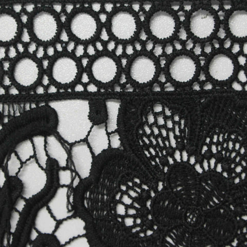 Black Floral Knit, Polyester, 65 cm