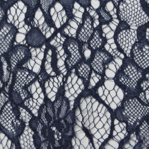 100% Nylon Lace Fabric, 140 cm — Navy