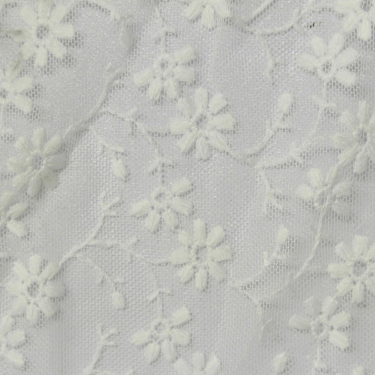 White Floral Mesh, Polyester
