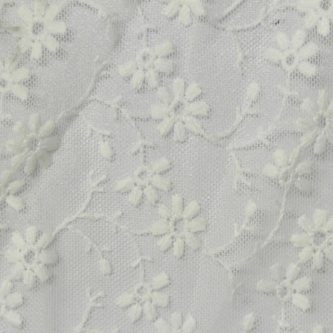 White Floral Mesh, Polyester