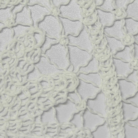 White Floral Knit, Polyester, 120 cm