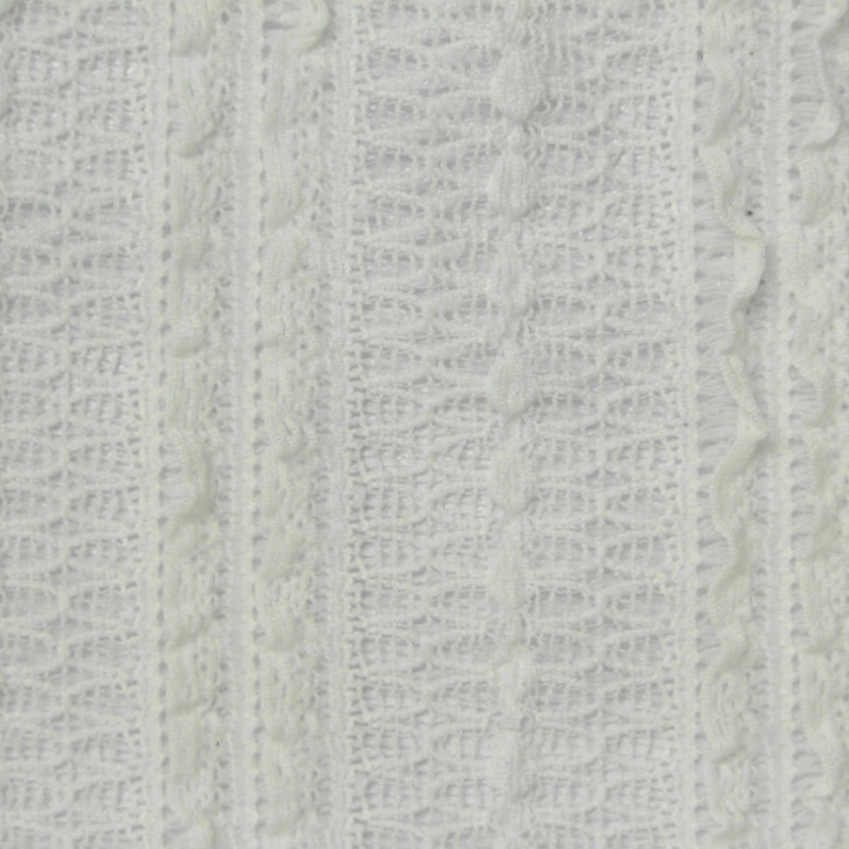 White Textured-Stripe Lace, Nylon