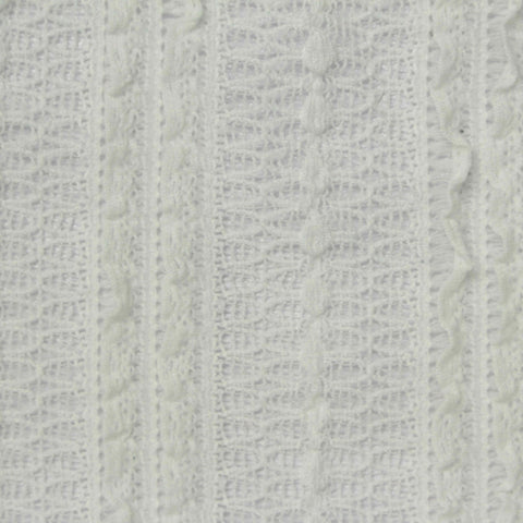White Textured-Stripe Lace, Nylon