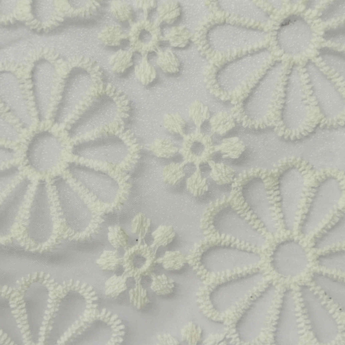 Off-White Floral Organza, Nylon