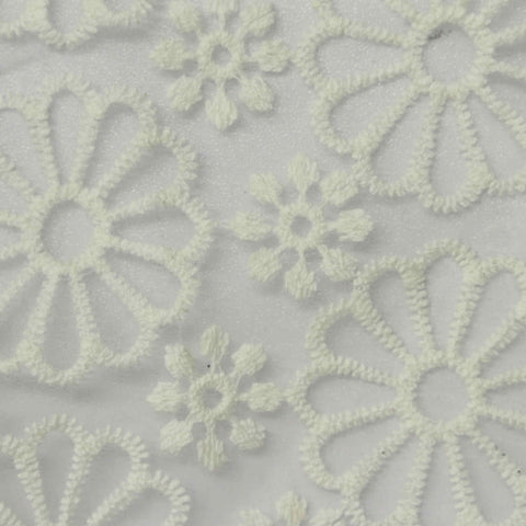 Off-White Floral Organza, Nylon