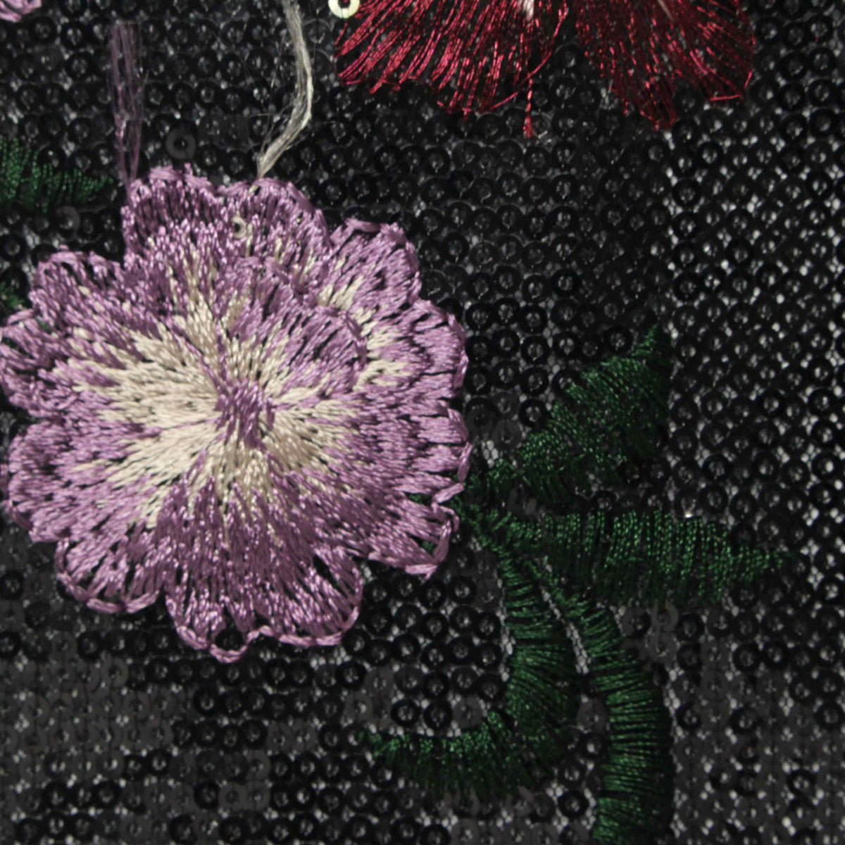Purple Flowers Knit, Polyester